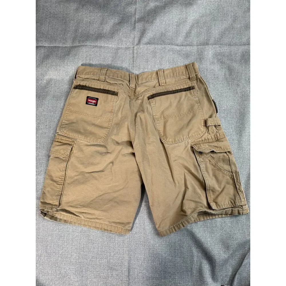 Levis Cargo Shorts Mens 34 Khaki Tan Loose Baggy Y2K Skater Red Tab Cotton